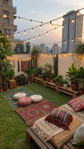 Boho-Style Small Urban Rooftop Garden